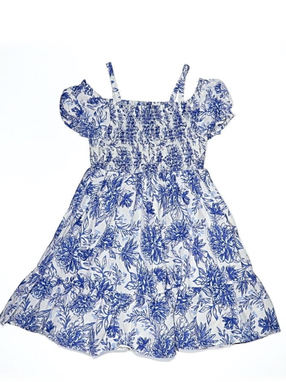 Joie Girls Blue & White Floral Smocked Sundress size 12 - Picture 1 of 5